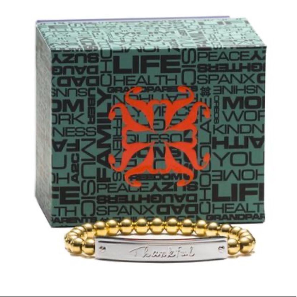 “THANKFUL” RUSTIC Cuff Regifter Silver